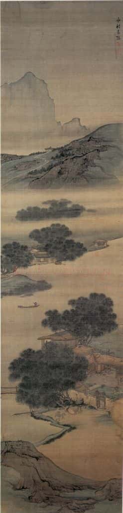 清 袁江 山水阁楼图屏 书画作品