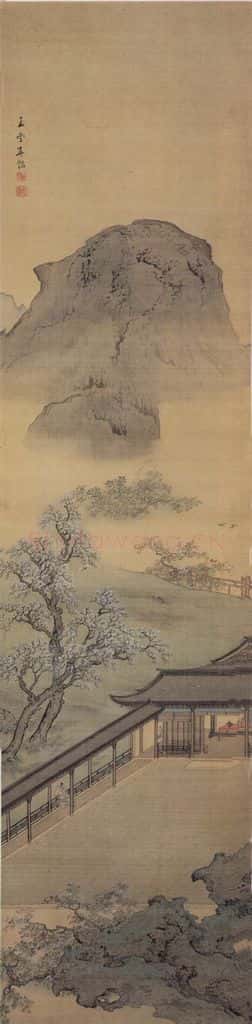 清 袁江 山水阁楼图屏 书画作品