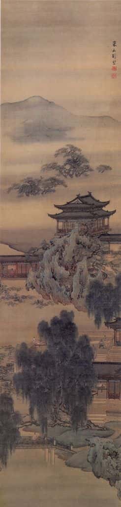 清 袁江 山水阁楼图屏 书画作品