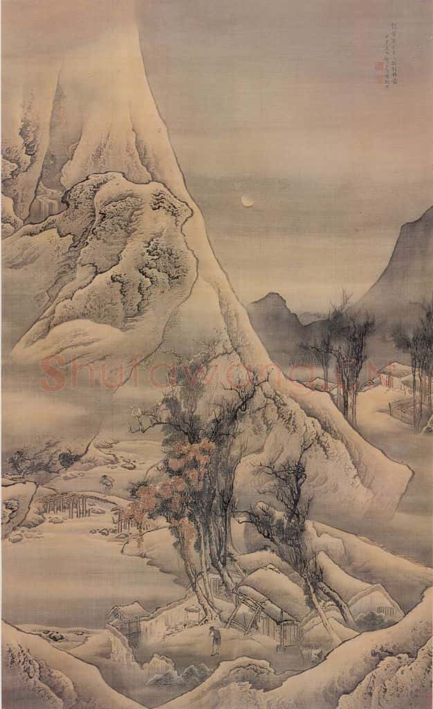 清 袁耀 温庭筠诗意图 书画作品