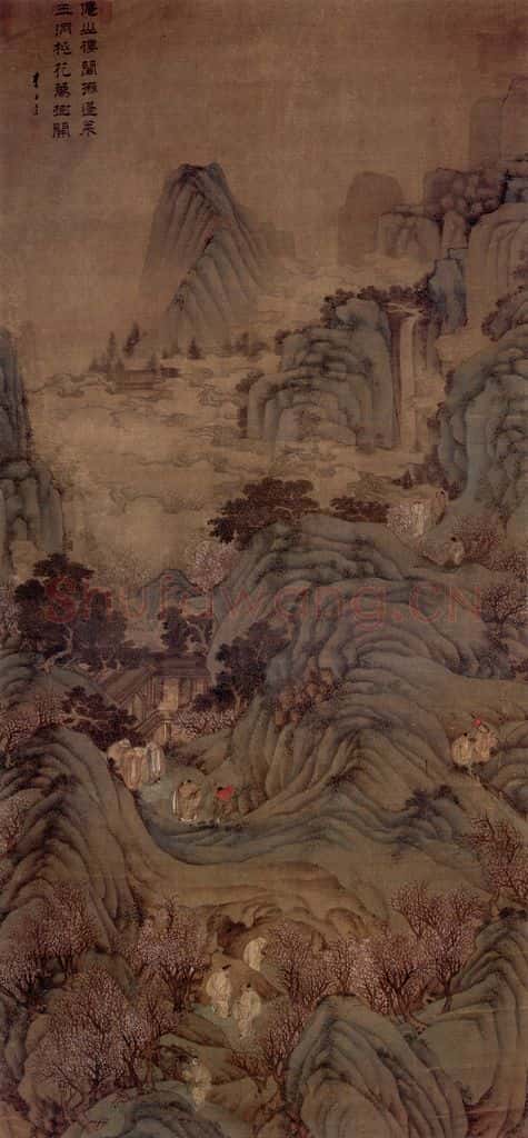 明 李士达《仙山楼阁图轴》书画作品