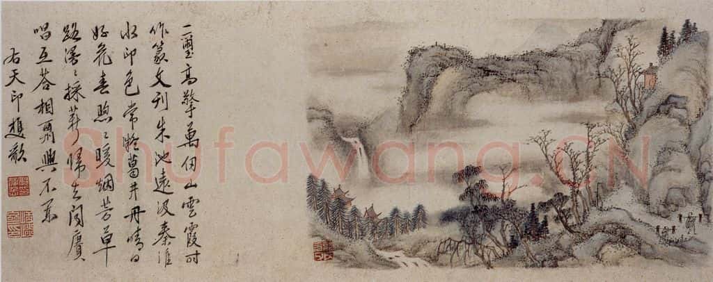 明 郭存仁《金陵八景图卷》书画作品