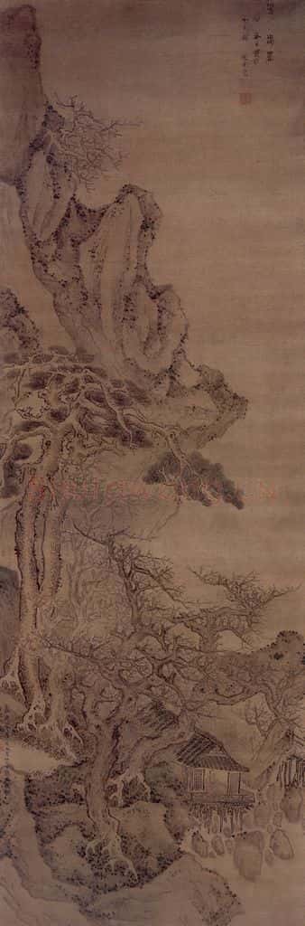 明 沈士充《山水图轴》书画作品