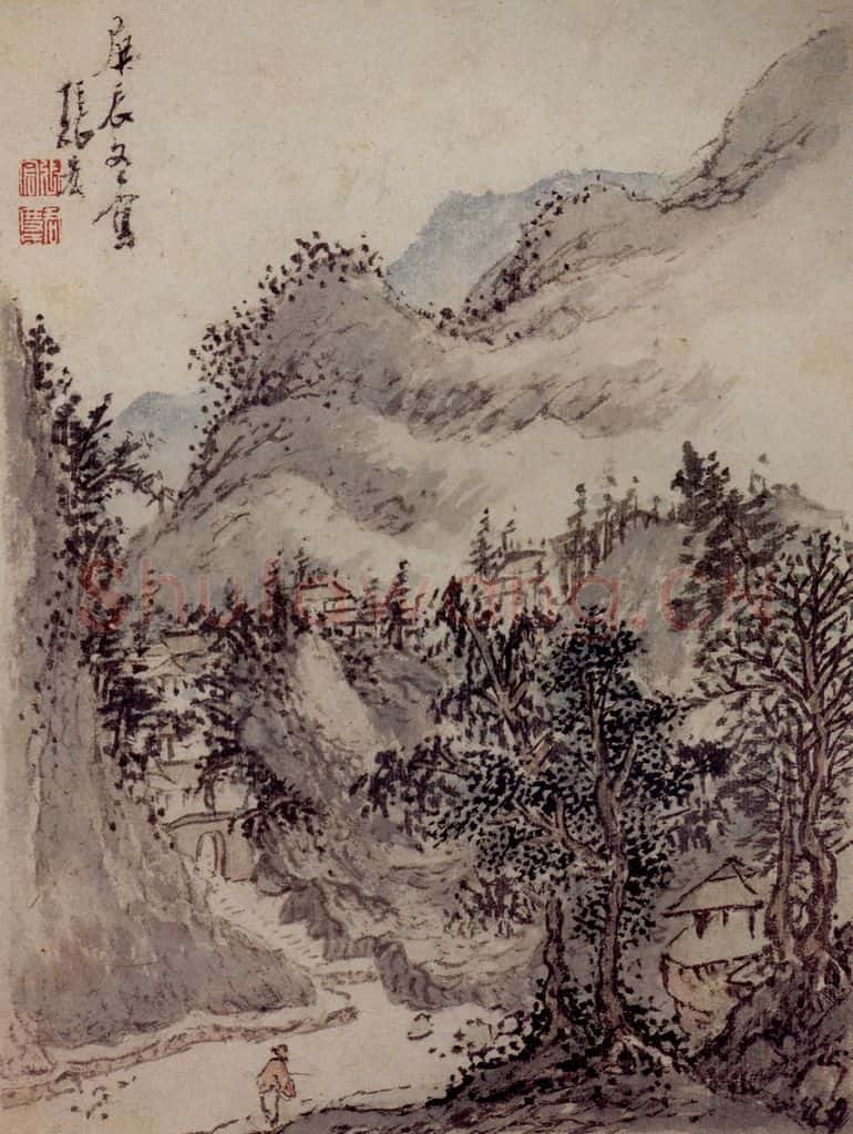 明 张宏《山水册页》书画作品