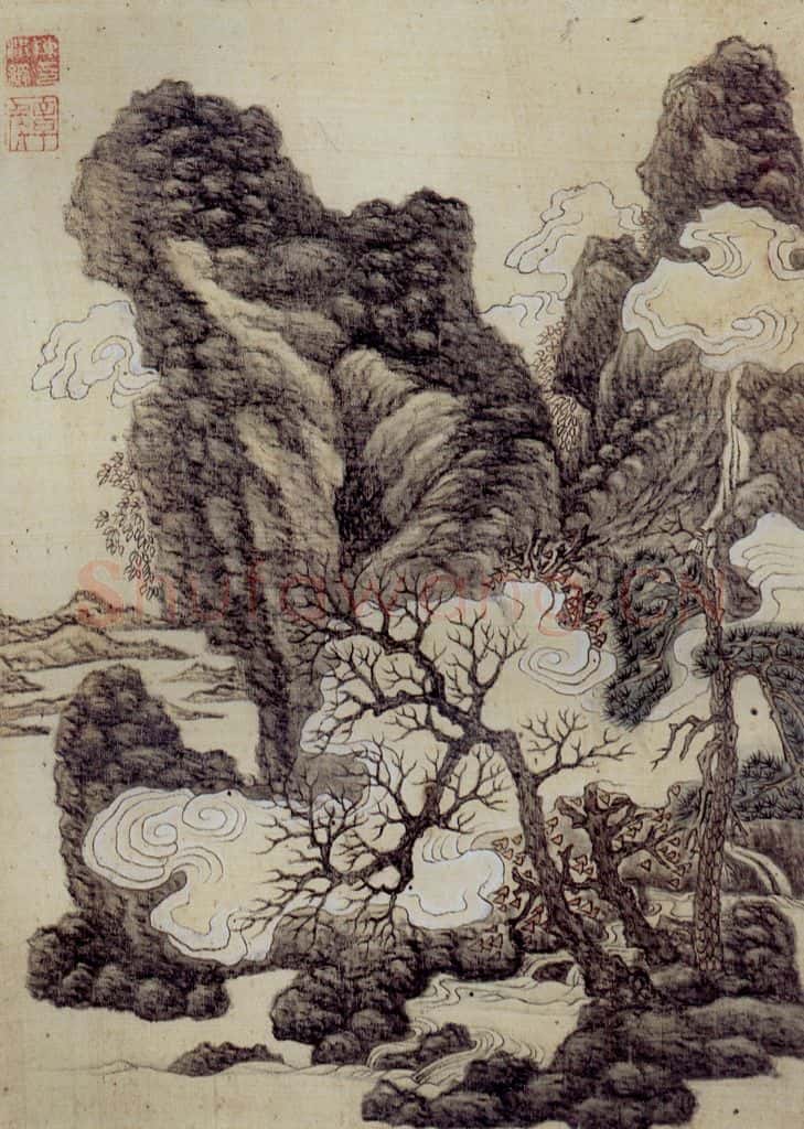 明 陈洪绶《山水图册》书画作品