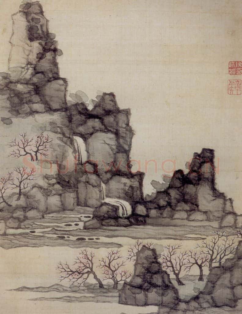 明 陈洪绶《山水图册》书画作品