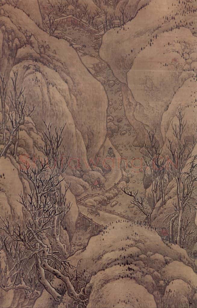 明 宋旭《关山雪月图轴》书画作品