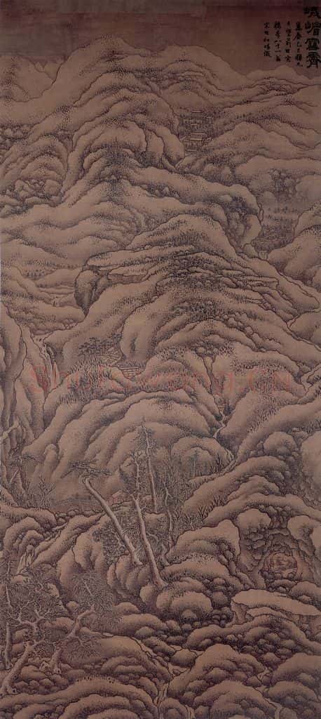 明 宋旭《峨嵋雪霁图轴》书画作品