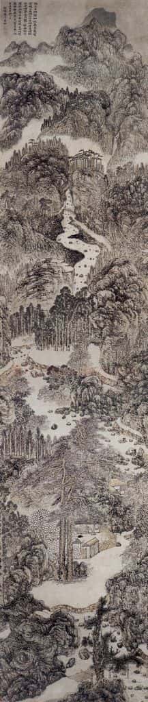 明 吴彬《丛嶂层峦图轴》书画作品