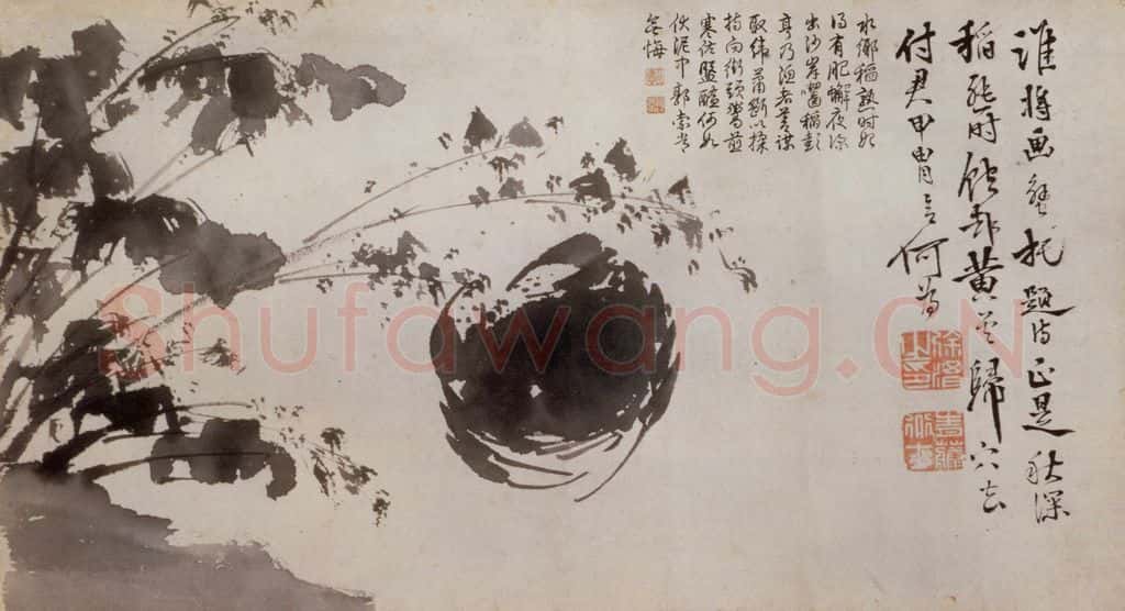 徐渭《泼墨十二段卷》书画作品