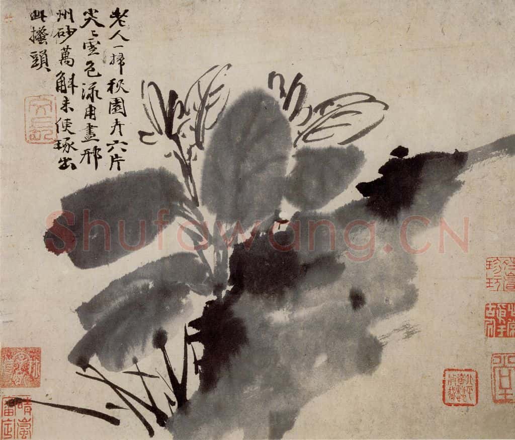 徐渭《花卉人物卷》书画作品