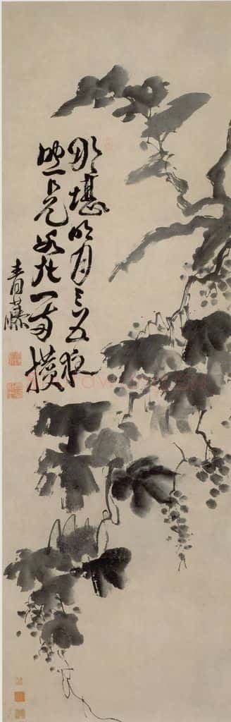 徐渭《墨葡萄图》书画作品