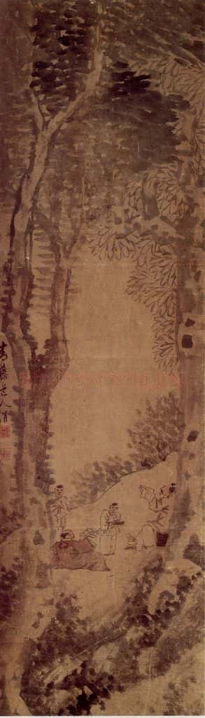  徐渭《桐阴茗诗图》书画作品