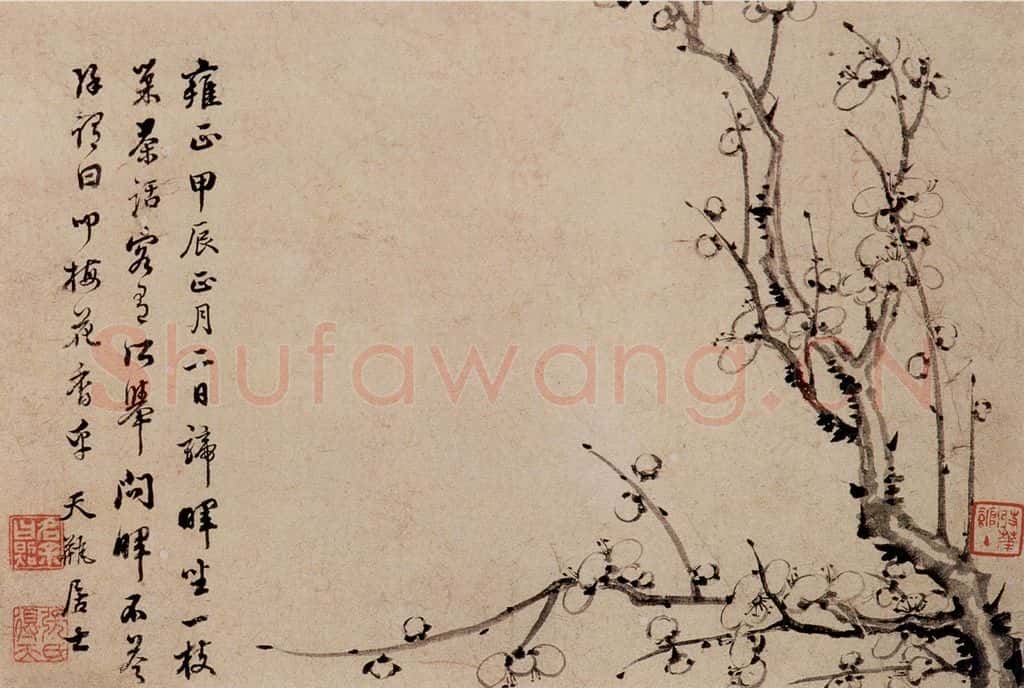 清 高简、张照《梅花图册》书画作品