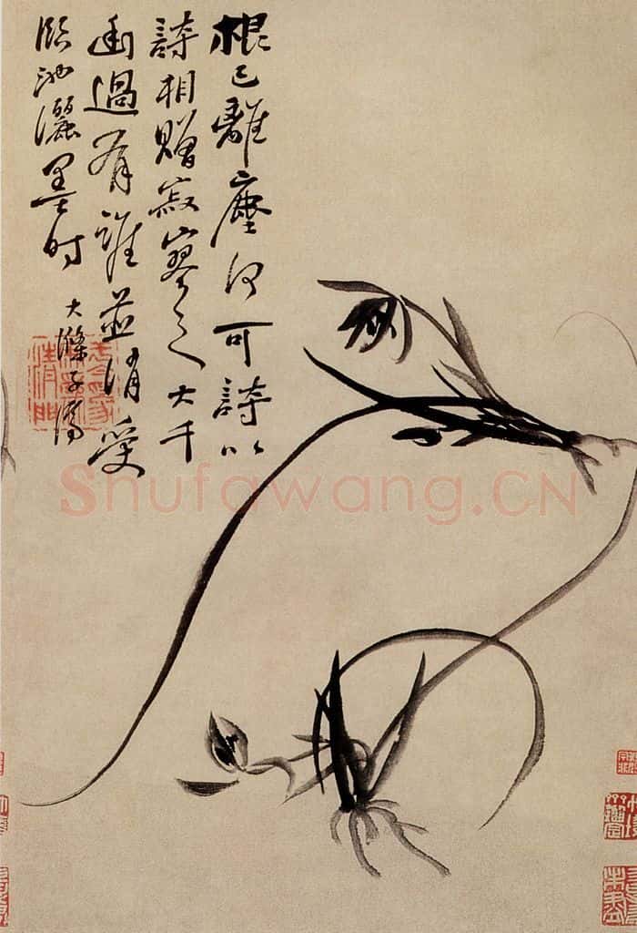 清 原济《芳兰图》书画作品