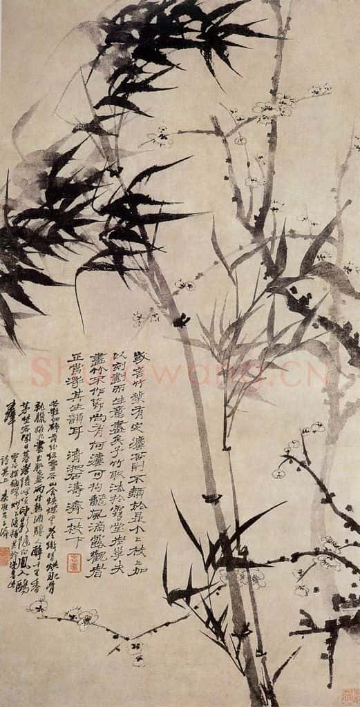 清 原济《灵谷探梅图》书画作品