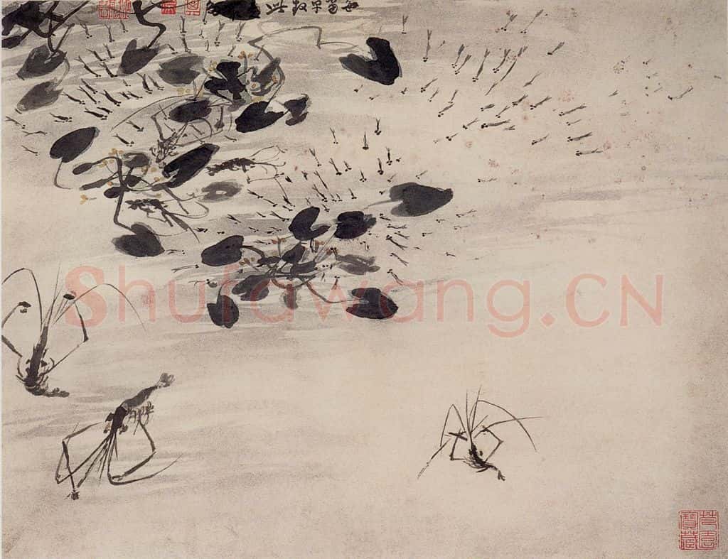 清 高其佩《水中八事图册》书画作品