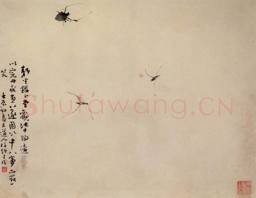 清 高其佩《水中八事图册》书画作品