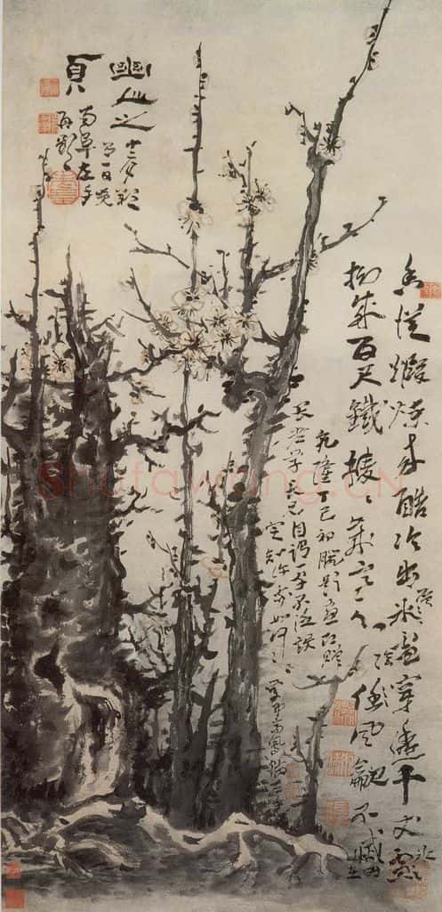 清 高凤翰《层雪暖香图》书画作品