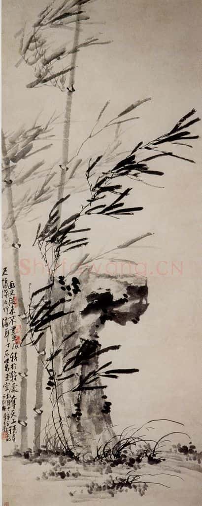 清 李方膺《潇湘风竹图》书画作品