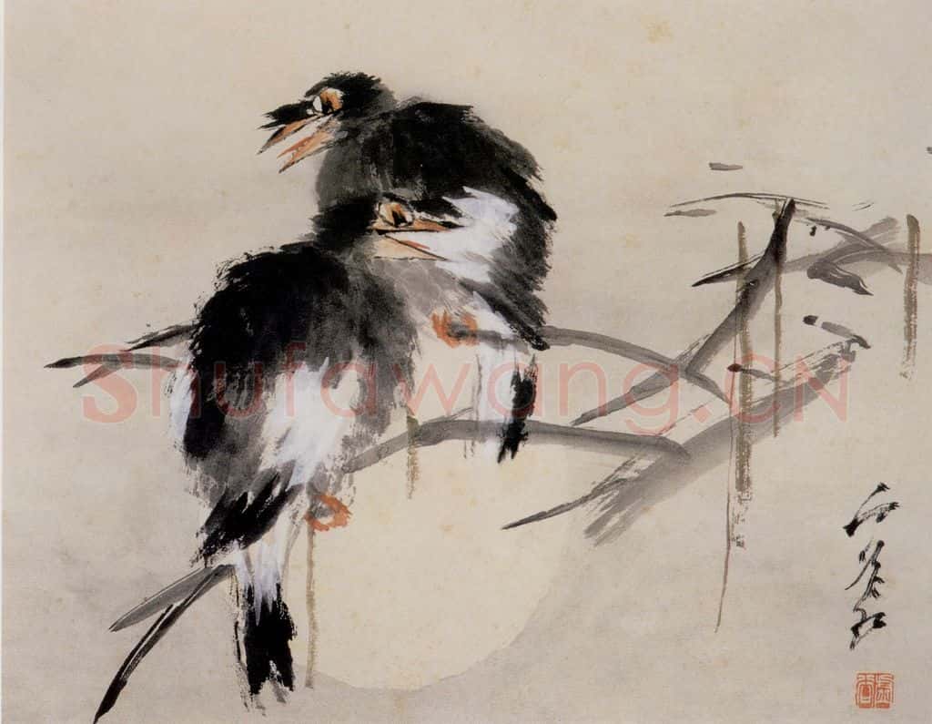 清 虚谷《花鸟水族图册》书画作品