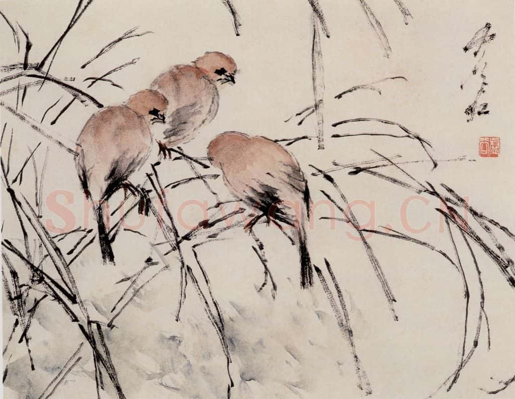 清 虚谷《花鸟水族图册》书画作品