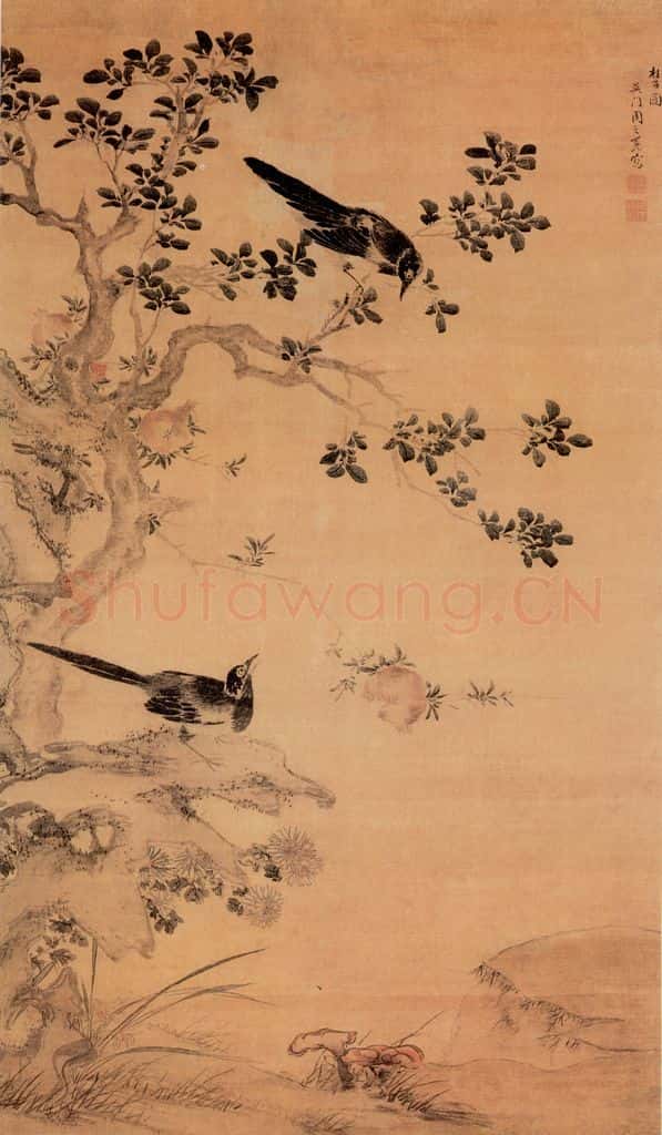 明 周之冕《桂子图》书画作品