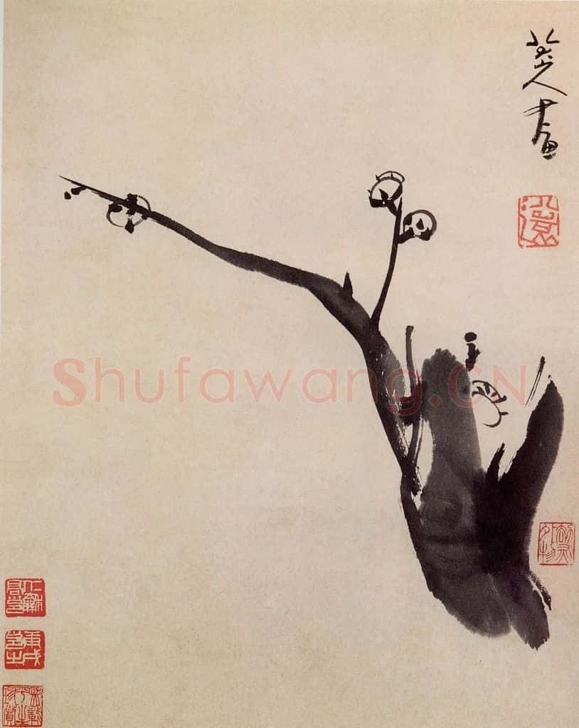 清 朱耷《梅花图》书画作品