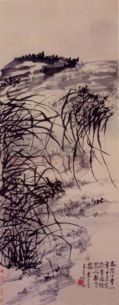 1753年 李方膺《兰石图》书画作品