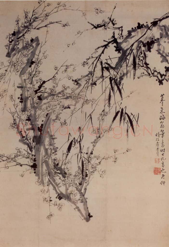 1754年 李方膺《梅竹》书画作品