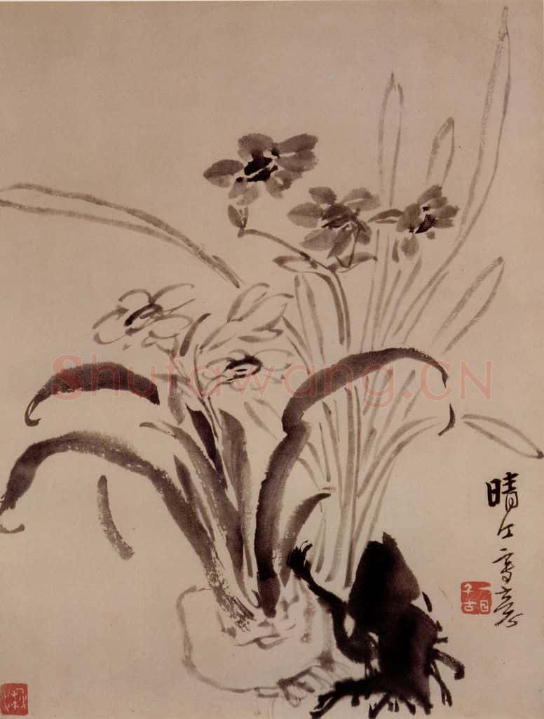 清 李方膺《水仙》书画作品