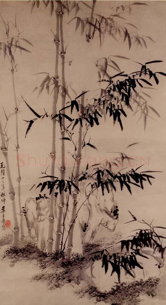 1747年 李方膺《墨竹》书画作品
