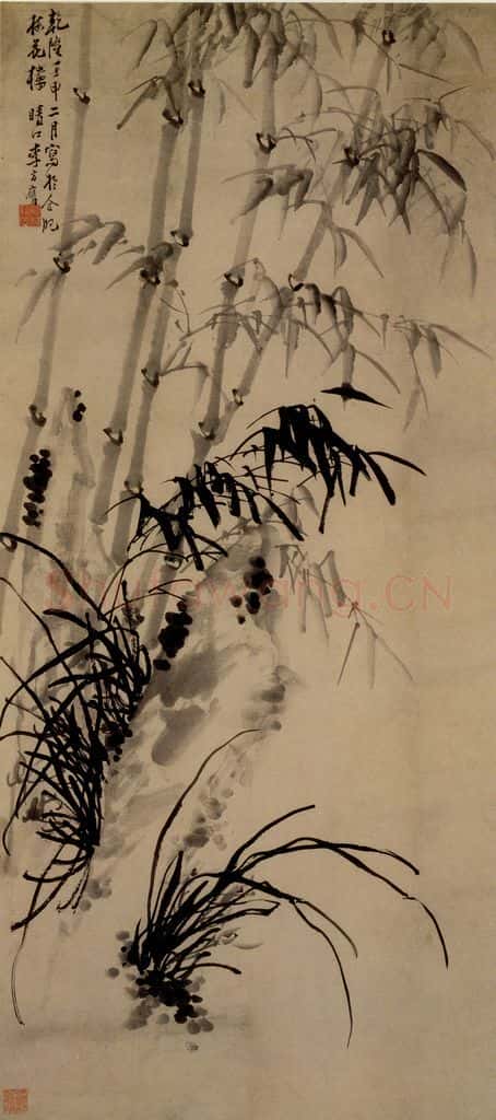 1752年 李方膺《兰竹石》书画作品