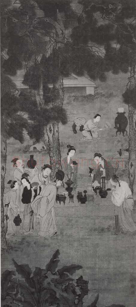南宋 刘松年《博古图》书画作品