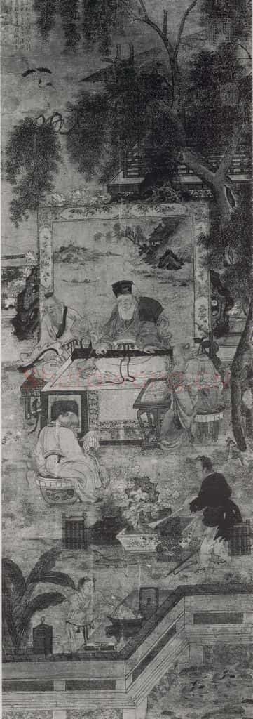 南宋 刘松年《琴书乐志图》书画作品