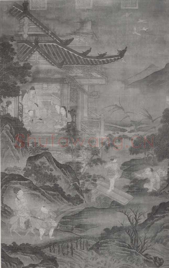 南宋 刘松年《蓬壶仙侣图》书画作品