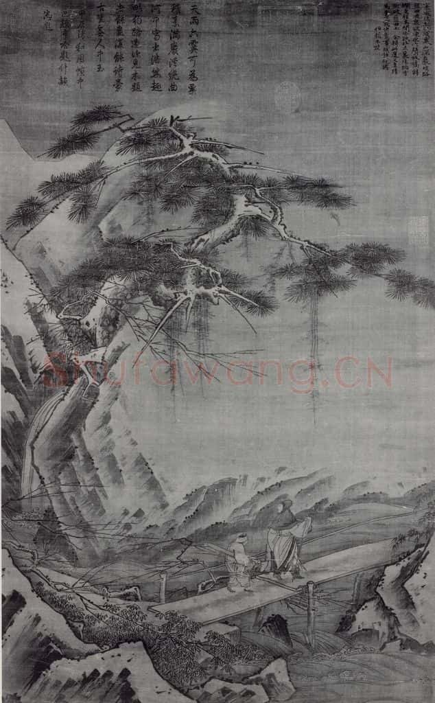 南宋 马远《板桥踏雪图》书画作品