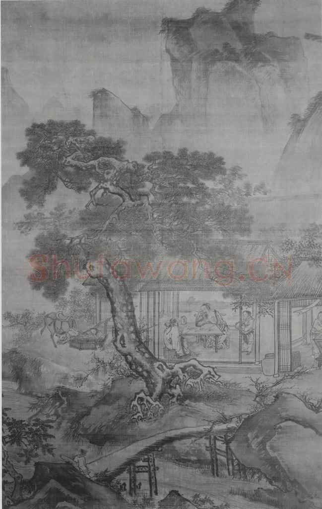 南宋 夏圭《山居留客图》书画作品