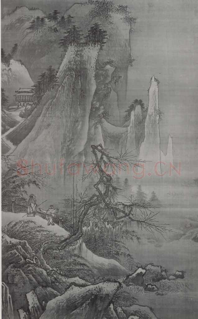 南宋 夏圭《雪屐探梅图》书画作品