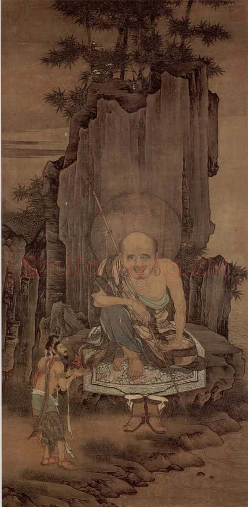 南宋 刘松年 罗汉图抽(蕃王进宝) 书画作品