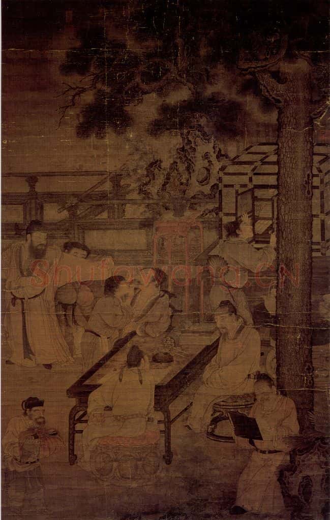南宋 刘松年 唐五学士图 书画作品