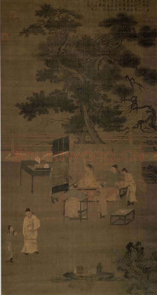 南宋 刘松年《围炉博古图》书画作品