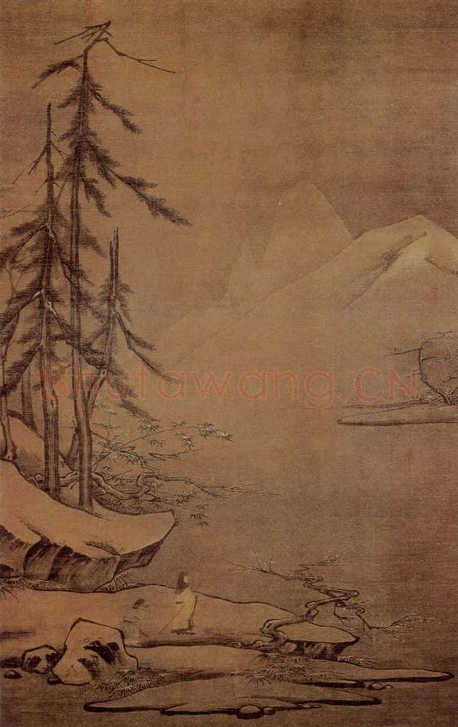 南宋 马远《雪屐观梅图》书画作品