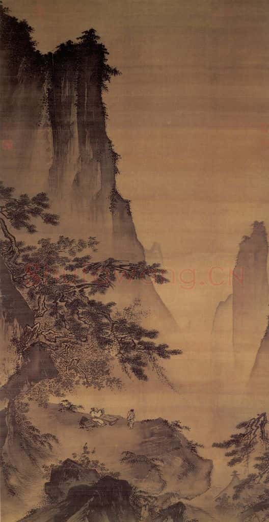南宋 马远《对月图》书画作品