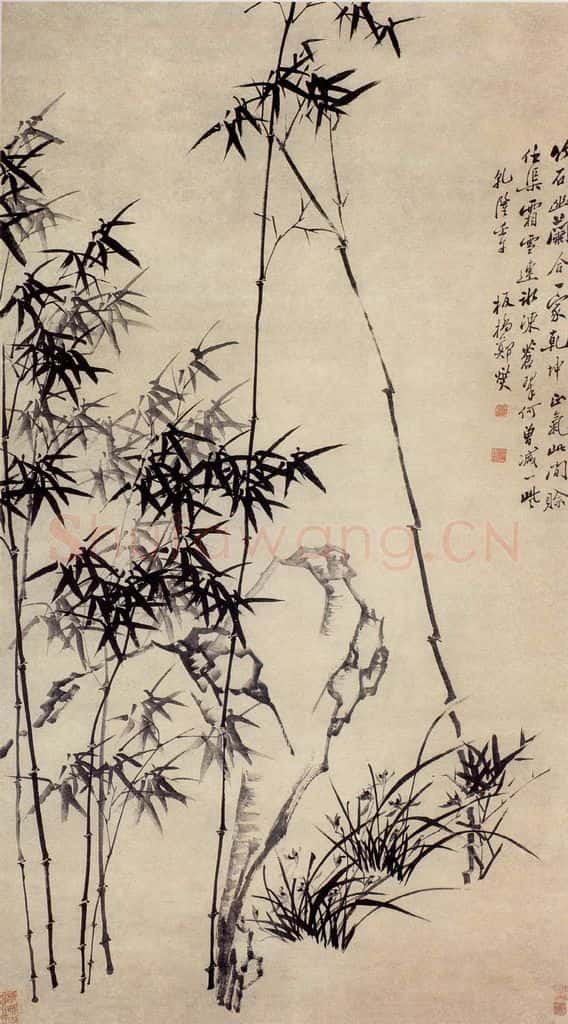 1762 郑燮 竹石图 书画作品