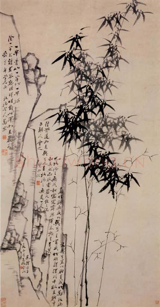 1762 郑燮 仿文同竹石图 书画作品