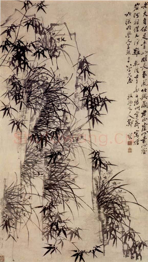 1762 郑燮 兰石图 书画作品