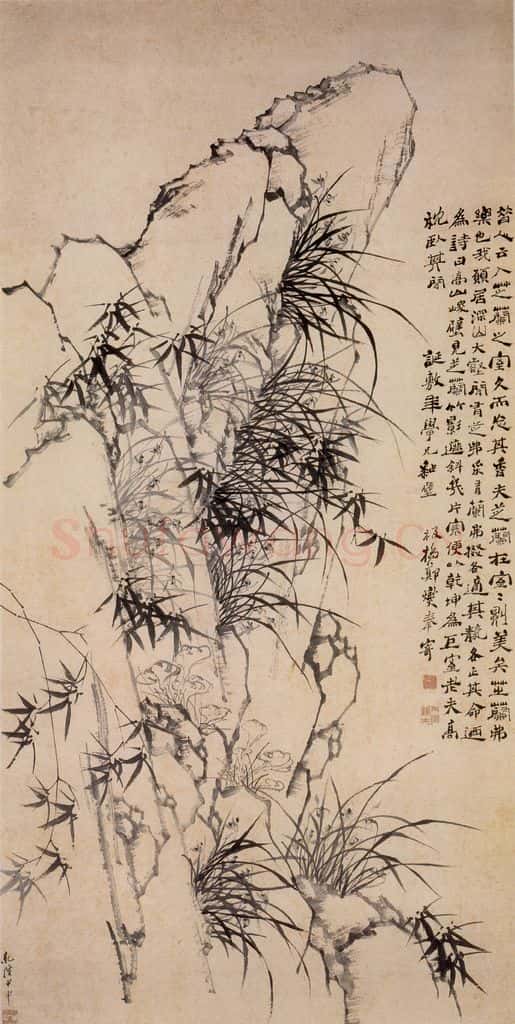 1764 郑燮 兰竹石图 书画作品