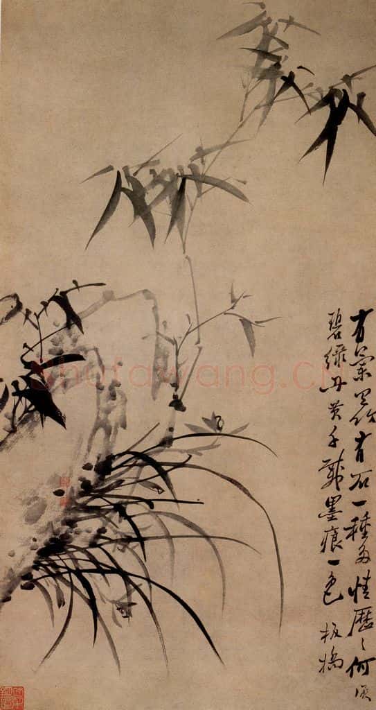 郑燮 兰竹石图 书画作品