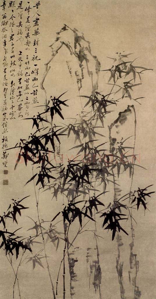 1756 郑燮 竹石图 书画作品